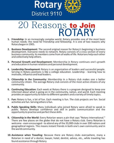 20 reasons to join Rotary.