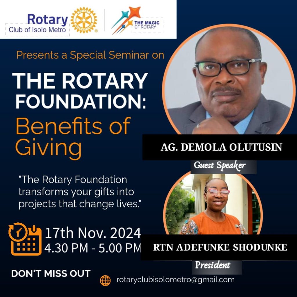 @ THE ROTARY FOUNDATION: BENEFITS OF GIVING.