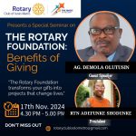 @ THE ROTARY FOUNDATION: BENEFITS OF GIVING.